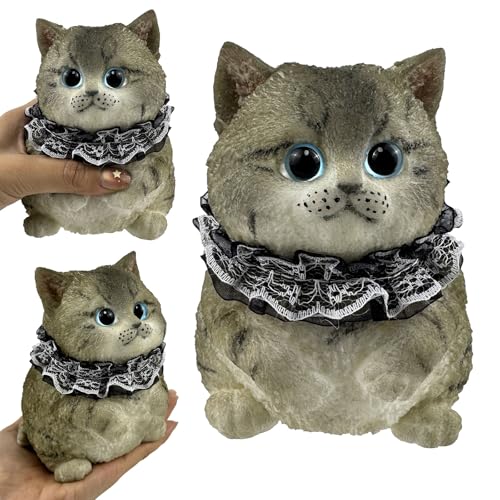 Image of Big Hand Painted Cat Squishy Toys,Large Cute Ultra Soft Kitty Squeeze Fidget Toys for Stress Relief ,Kawaii Squishies Sticky Animal Toys for Adults Kids,Decompression Sensory Balls Toys (PZHB)