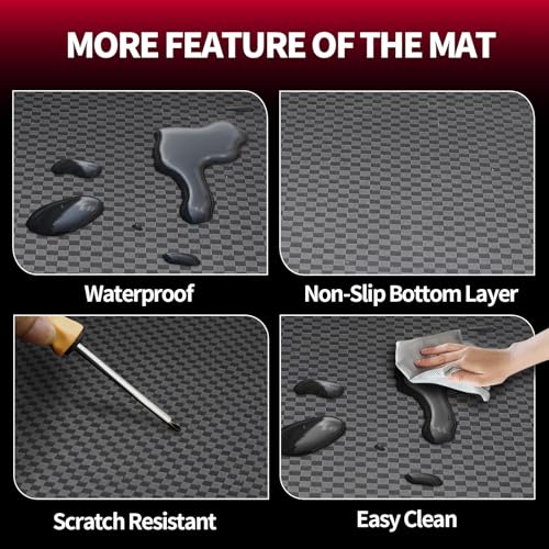 Image of Trunk Liner & Backrest Mat Compatible with 2019-2024 2025 Cadillac XT4- Custom Fit PU Leather Cargo Liner and Backrest Protector- All Weather Waterproof Anti-Slip Easy to Clean Cargo Mats
