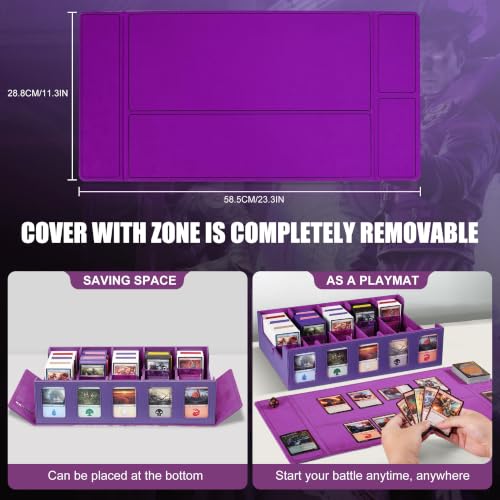 Image of Kabinka 5 Row MTG Card Storage Box with Commander Display and Art Printing | 3900+ Trading Card Deck Box for MTG Sport Cards, 5 Top Loaders, 5 Stoppers, 48 Dividers,1 Dice Tray (Art)