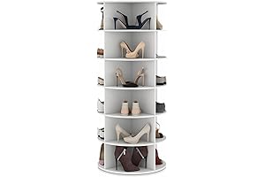 6-Tier Spinning Shoe Rack Tower, Free Standing Lazy Susan Shoe Storage Organizer