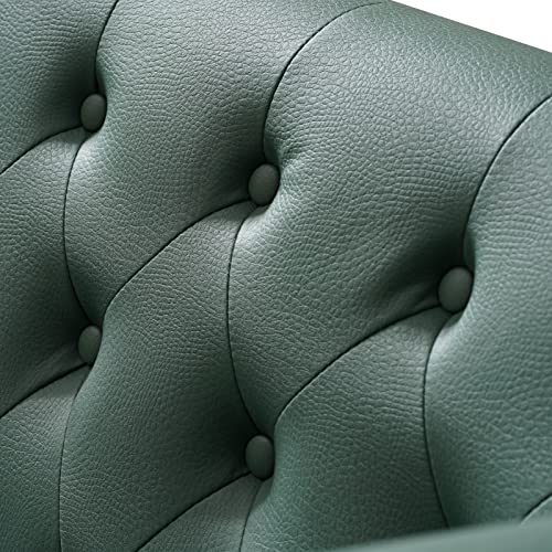 Husbedom 50 Inches Loveseat, Small Leather Couch For Small Spaces, Mini Sofa With Button Tufted Décor For Bedroom, Love Seats Furniture, Living Room, Bedroom, Apartment, Dorm, Light Green #TOP7
