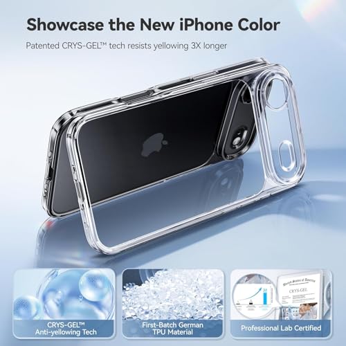 Image of REALCASE Stylish Silicone Back Cover Case for iPhone 17 Air | Scratch Resistant Protective Crystal Clear Transparent Shock Proof Bumper Back Cover Case for iPhone 17 Air