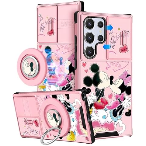 Oqplog for Samsung Galaxy S24 Ultra Case Compatible with MagSafe Ring Holder & Camera Cover Cute Pk Minn Miqi S24Ultra Case Women Girly Funny Phone Protector for Samsung S24 Ultra Cover