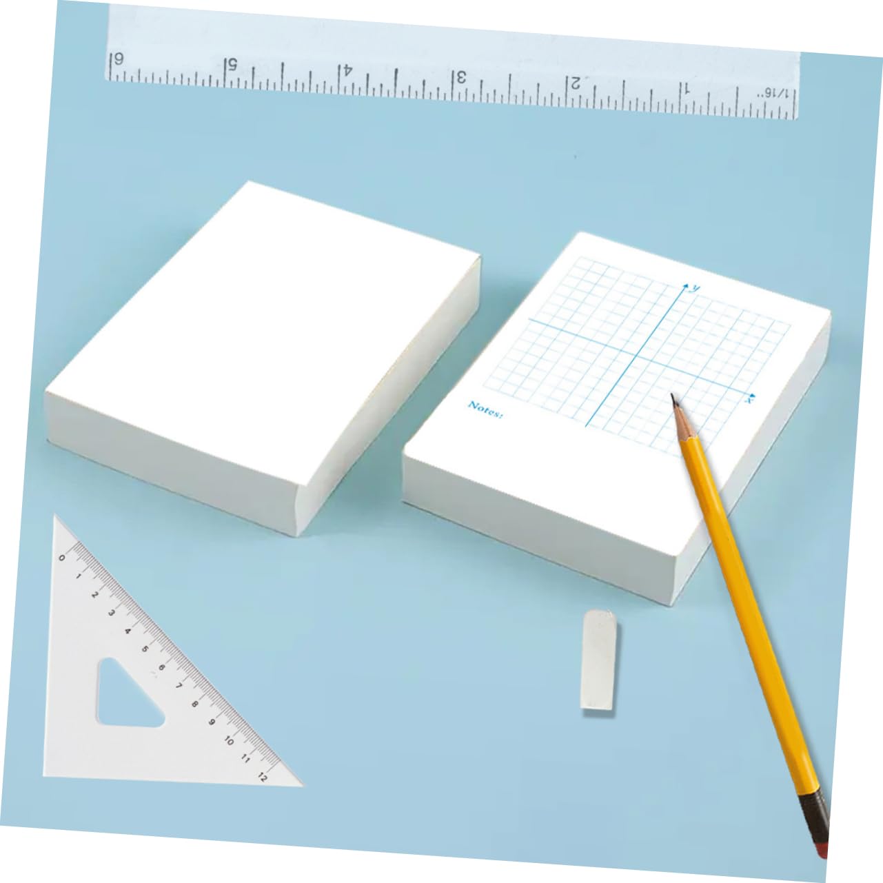 Housoutil 3 Pezzi Libro di esercizi di numeri disegno Taccuino alto matematica classe schede indice della griglia fogli sciolti di carta millimetrata scheda indice blocco note grafico bianca