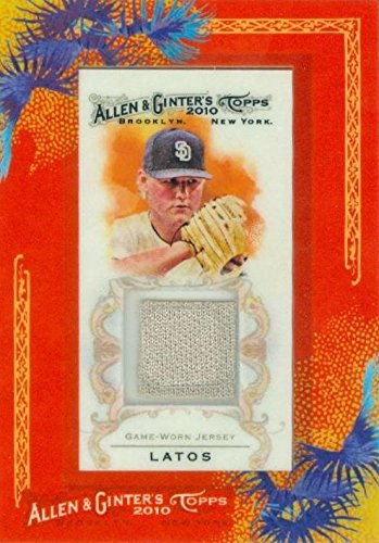 Autograph Warehouse 343403 Mat Latos Player Worn Jersey Patch Baseball Card - San Diego Padres 2010 Topps Allen & Ginters No. AGR-ML