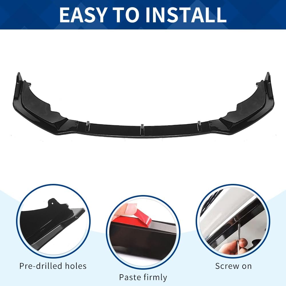 Front Lip Compatible with 2-Series 2022-2024 F44 Gran Coupe M-Sport Model ABS Bumper Air Splitter (Gloss Black, F44)