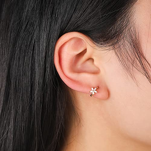 Image of DAILY VIBES Dainty Butterfly Cross CZ Small Huggie Hoop Earrings for Women