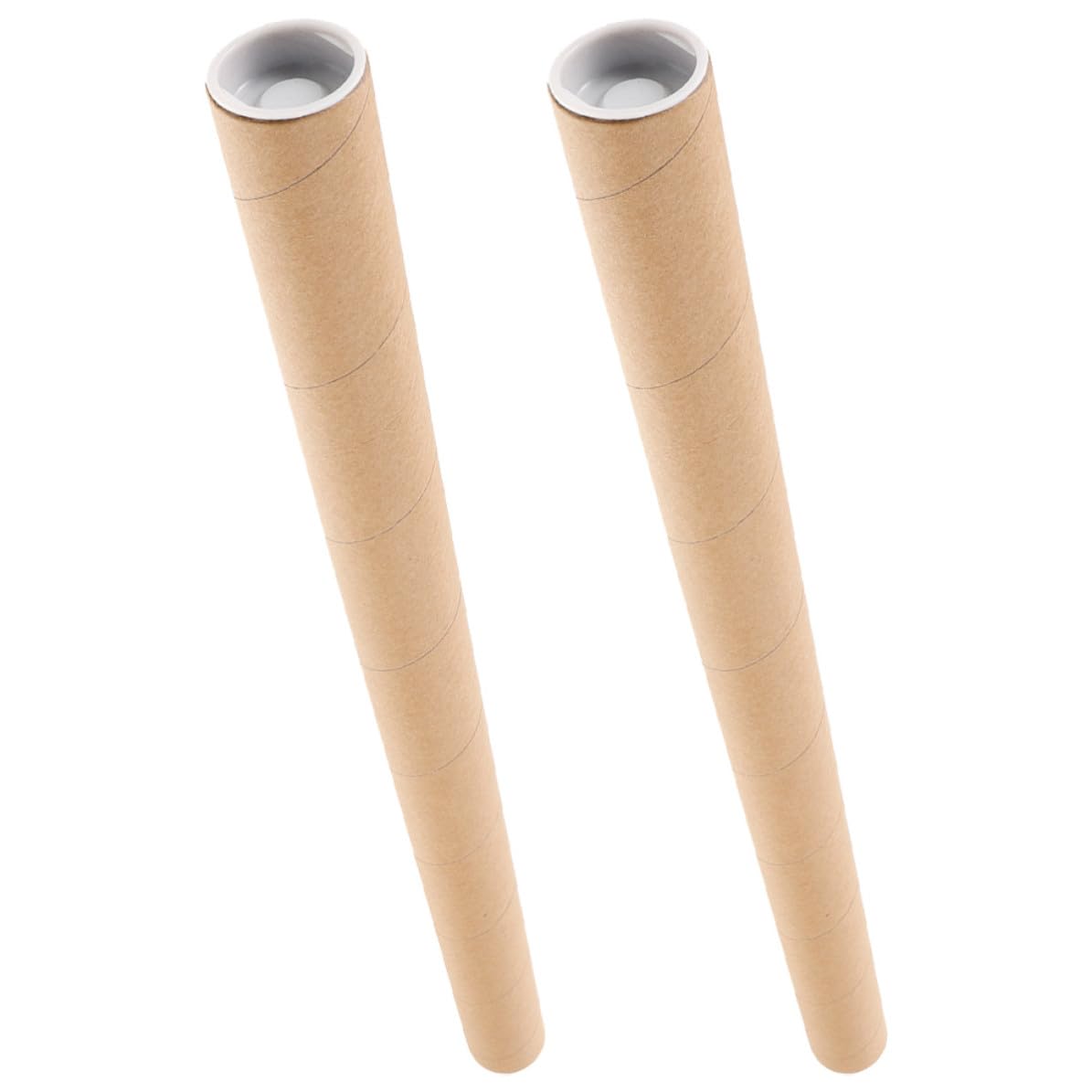 Zerodeko Lot de 2 Tubes en Carton Kraft pour Affiches et Posters, Tube Porte-affiches Rond