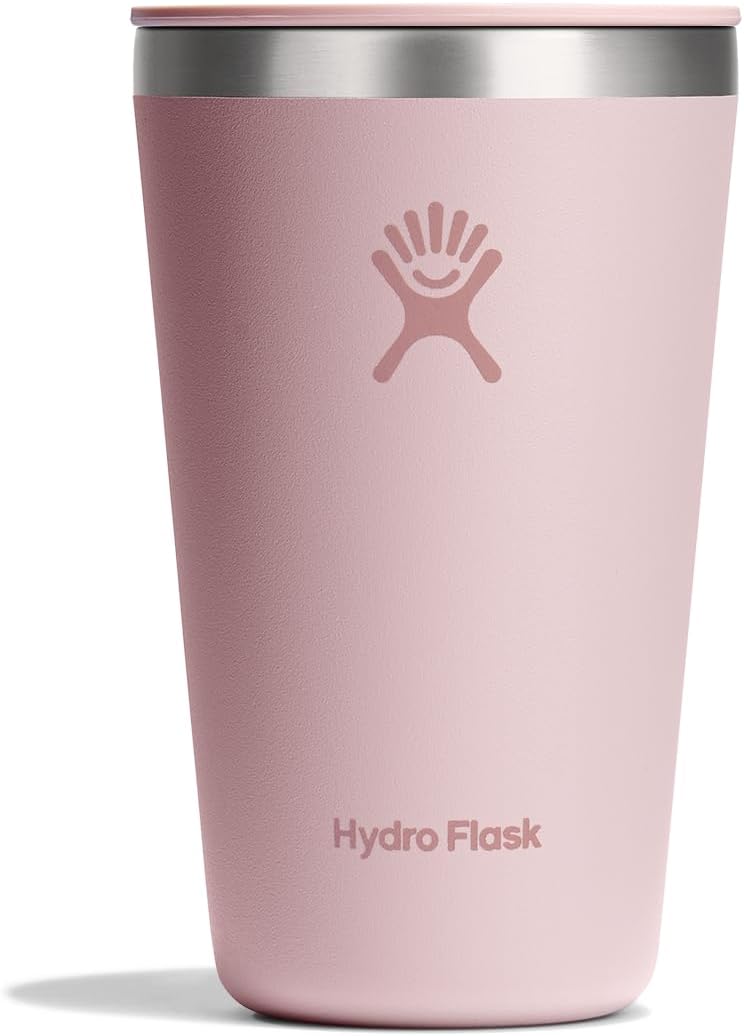 Hydro Flask All Around Tumbler Press-In Lid, Insulated Travel Mug, Stainless Steel Coffee Cup 16 Oz Trillium Pink Press-in Lid 16 Ounces Tonal Trillium - Image 1 of 6