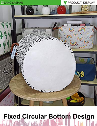 Image of Laundry Basket Canvas Fabric Collapsible Organizer Basket for Storage Bin Toy Bins Gift Baskets Bedroom Clothes Children Nursery Hamper (Geometric)