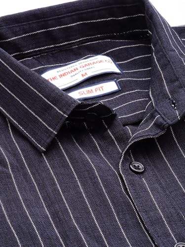 Image of The Indian Garage Co Men's Slim Fit Casual Striped Shirt