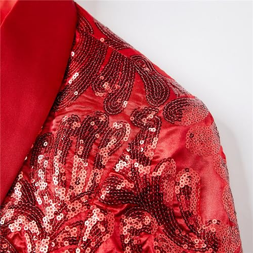 Mens Floral Sequins Tuxedo Jacket Shawl Lapel Slim Fit Dress Suit Jacket Stylish Tuxedo for Wedding Banquet Prom4