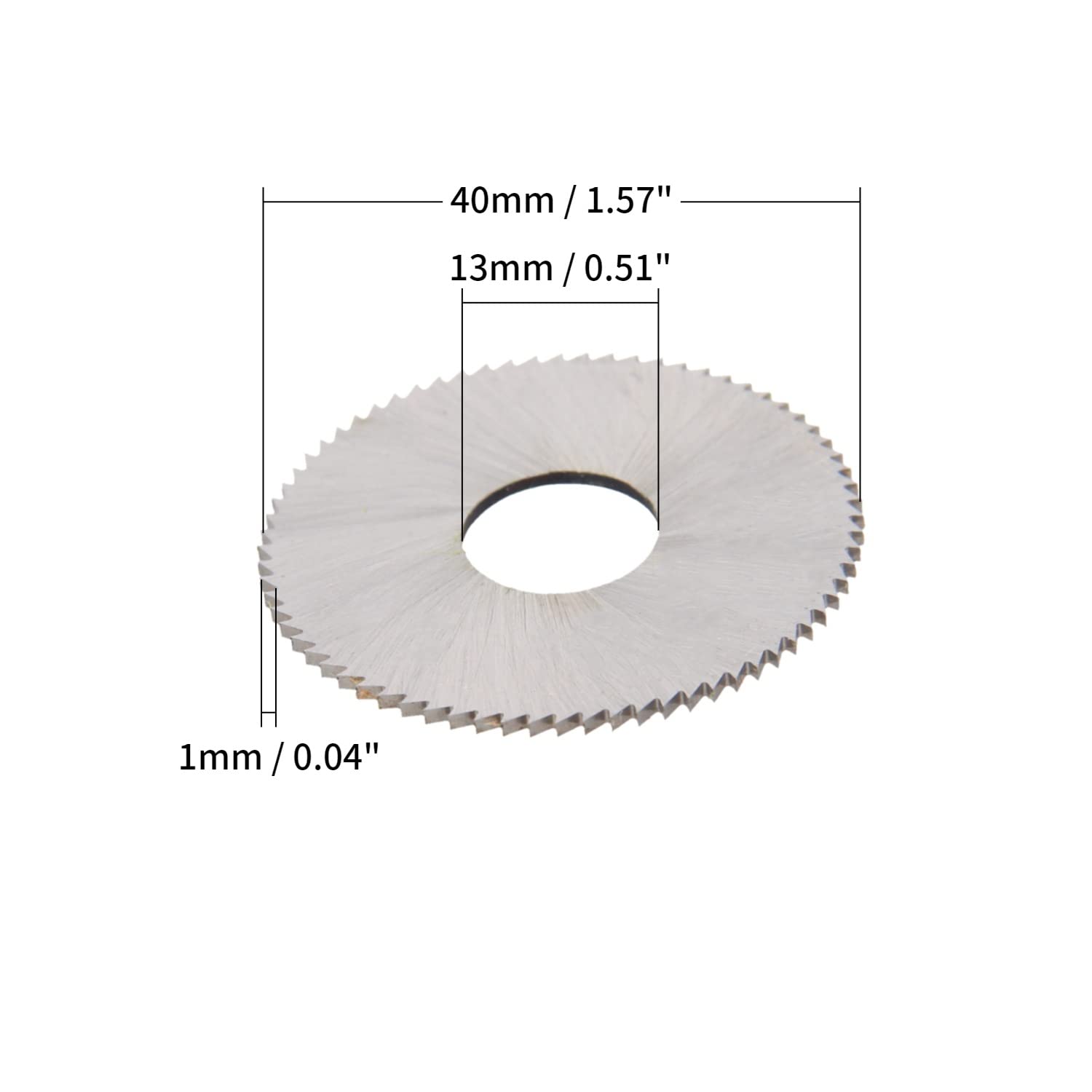 Auniwaig HSS Circular Metal Cutting Saw Blade Discs, 72T Round Slitting Saw Cutter, 40mm x 13mm x 1mm, for Rotary Tool Cutting Wheel