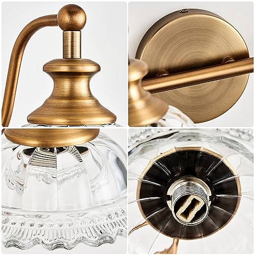 Image of XIEDUN Bathroom Light Fixtures 4 Lights Vanity Lighting Fixtures Matte Brass Vintage Vanity Light Fixture Vanity Lights for Bathroom