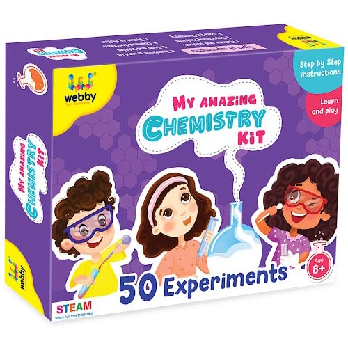 Webby DIY Chemistry Kit with 50 Experiment | STEAM Learner | Science Kit | Educational & Learning Activity Toy Kit for Kids, Boys & Girls Age 8+ (Large)