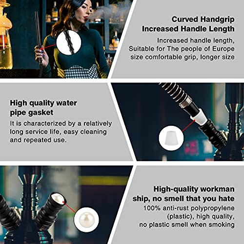 vitutech Shisha Schlauch Set, Shisha Zubehör Set mit M16 Gewinde Schlauchadapter+18/8 Schliff Endstück +Mundstück… – Bild 7