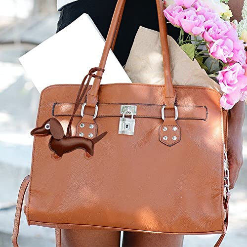 Casiler Süße Welpe Hundetasche Anhänger Key Chain Mode Pu Leder Dackel Dackel Ringzubehör