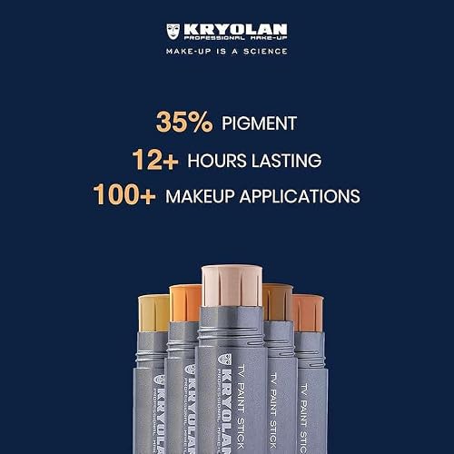 Kryolan TV Paint Stick - Alabaster Matte Makeup Stick - Foundation Makeup - Makeup for TV, Theater, Stage, Acting, Face & Body, Full Coverage Cream Concealer Foundation - Made in USA (25 g)