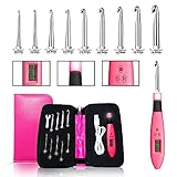 9 Sizes Digital Crochet Hooks 2.5-6.5mm, Lighted Crochet Hooks for Stitch & Row Counting with Case