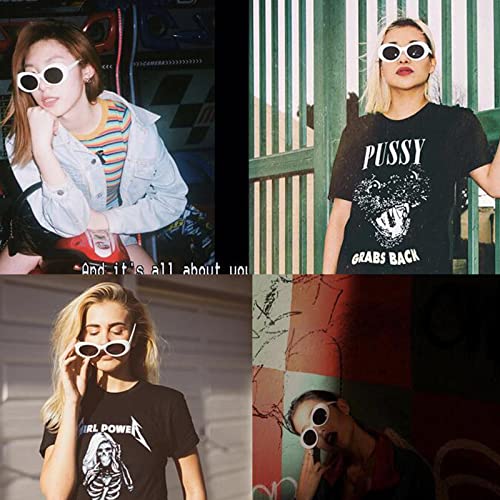 KAONESS 2 Pezzi Occhiali da Sole Bianchi Vintage