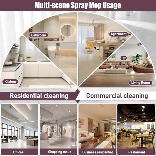 Image of Spray Mops for Floor Cleaning: MEXERRIS Wet Mop with 3 Washable Pads for Swiffer Powermop - Floor Mop with Refillable Bottle - Home Commercial Dust Mops for Hardwood Laminate Ceramic Tiles