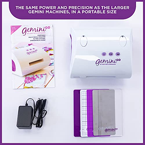 Crafter's Companion GeminiJets Gemini Go (North America Version) Embossing and Die Cutting Machine, White, 11.6 x 8.6 x 7.8 inches - Thumbnail 3