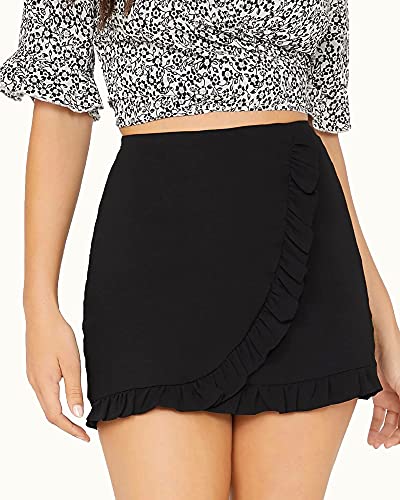 ADDYVERO Solid Black Culotte Shorts – Women’s Fashion Essential for a Stylish Look