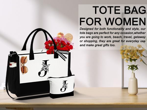 Miniatura 7 de Regalos de cumpleaños para mujeres y ella, bolsa de lona con monograma, bolsa de maquillaje, regalos personalizados para profesores, amigas, para