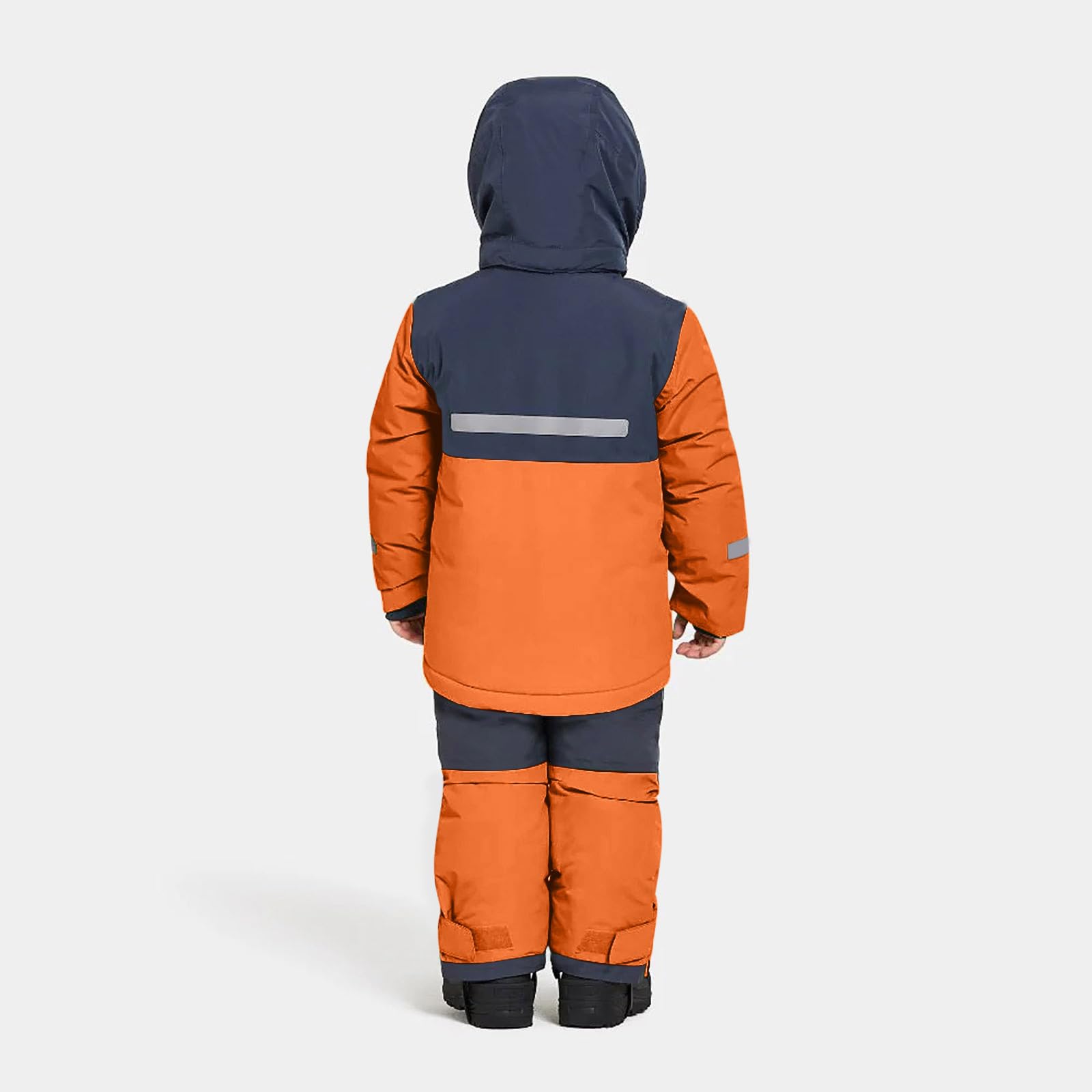 EMATOP Skianzug Kinder 2-Teilig Skijacke mit Kapuze + Skihose Schneeanzug | Zweiteiler Softshellanzug, Winddicht Wasserdicht Winteranzug, Sport Matschanzug Outfits, für Jungen Mädchen Outdoor