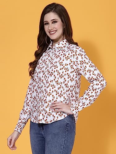 Image of OOMPH! Women's Cotton Regular Fit Floral Button Down Shirt