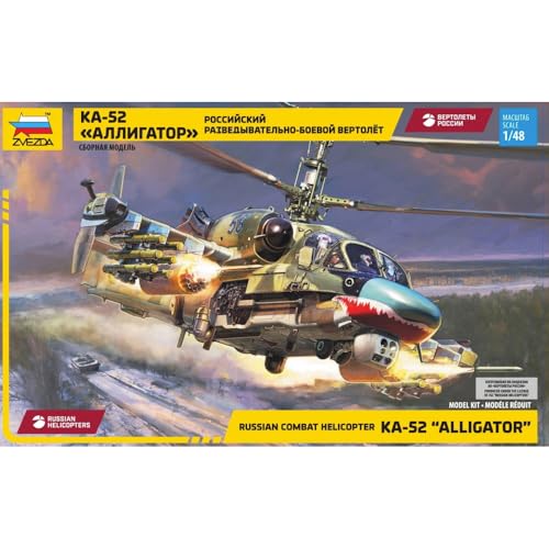 Helicóptero Ka-52 Alligator 1:48 con rotores coaxiales y cabina detallada biplaza