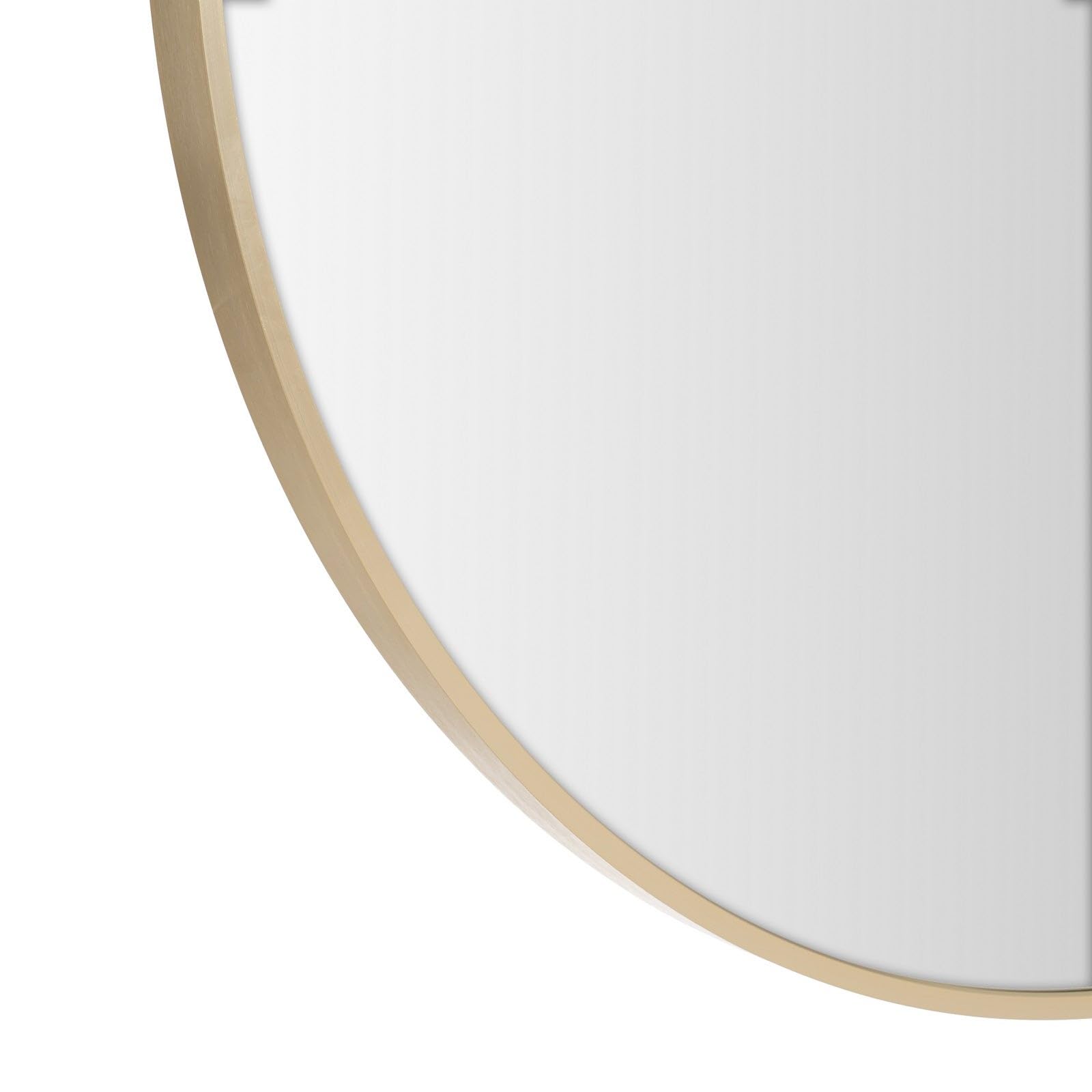 LOLAhome Espejo de Pared Redondo con Marco de Aluminio Dorado de 80 cm | Espejo de estilo moderno y sencillo para decoración, recibidor, baño, dormitorio y vestidor. Incluye anilla para colgar