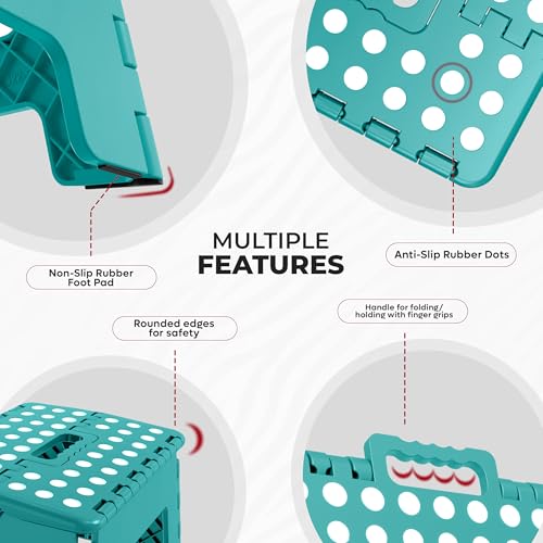 image for Utopia Home Folding Step Stool - (Pack of 1) Foot Stool with 9 Inch He