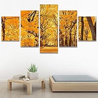 SIGNWIN 5 Panel Canvas Wall Art Modern Art Expressive Forest Multicolor Photography Romantics Scenic for Home Decorations Ready to Hang - 60