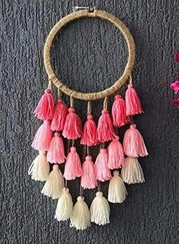 Narayan Art Present Jute Crotches Pink Dream Catcher Wall Hanging for Home Decoration Craft Material-image-35