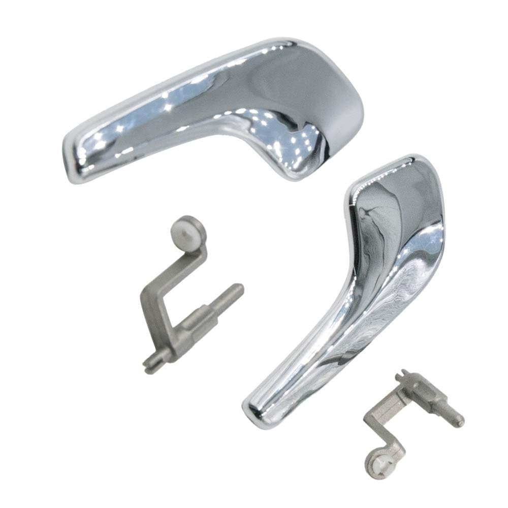 1 paire Poignée de porte intérieure Avant Gauche et Droite Chrome Compatible avec Opel Corsa D 2006-2014 13297813+13297814