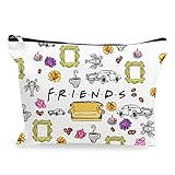 Funny Makeup Cosmetic Bags Friends Tv Show Merchandise Cotton Zipper Pouch Travel Bag Toiletry Make-Up Case for Friends Fans Women Stoner Friend Bestie Birthday Gifts