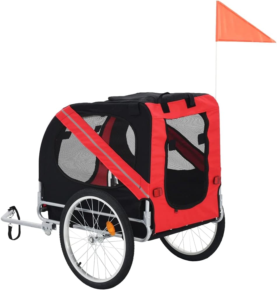 SKM Dog Bike Trailer Red and Black-1766