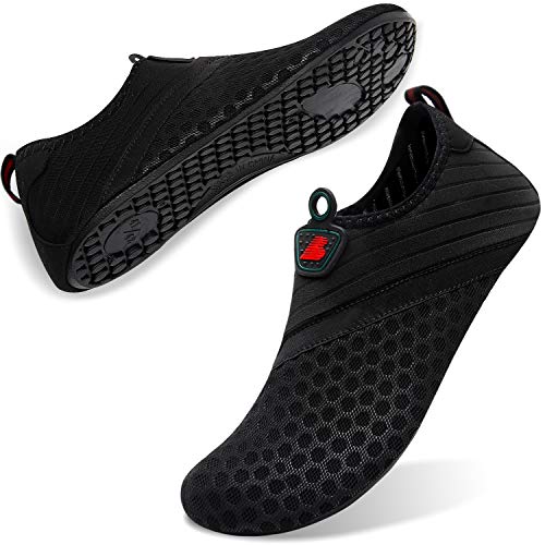 Barerun Womens Mens Outdoor Water Shoes Aqua Socks For Beach Swim Surf Yoga Sport Black 12-13 M Us Women / 10-11 M Us Men #TOP1