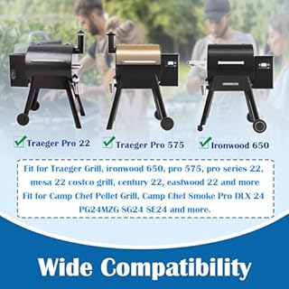 SafBbcue BAC366 Grill Grates Replacement for Traeger Grill Grate Pro 22, 575 Series Ironwood 650, 885, Lil' Tex Elite, Lil' Tex Pro, Pellet Grill Parts, Camp Chef PG24MZG Grate