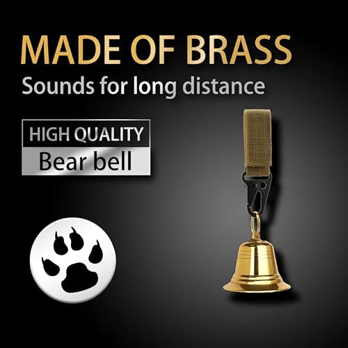 Kcrygogo Solid Brass Bear Bell With Brass Emergency Whistle For Survival, Hiking, Biking, Fishing, Climbing #TOP1