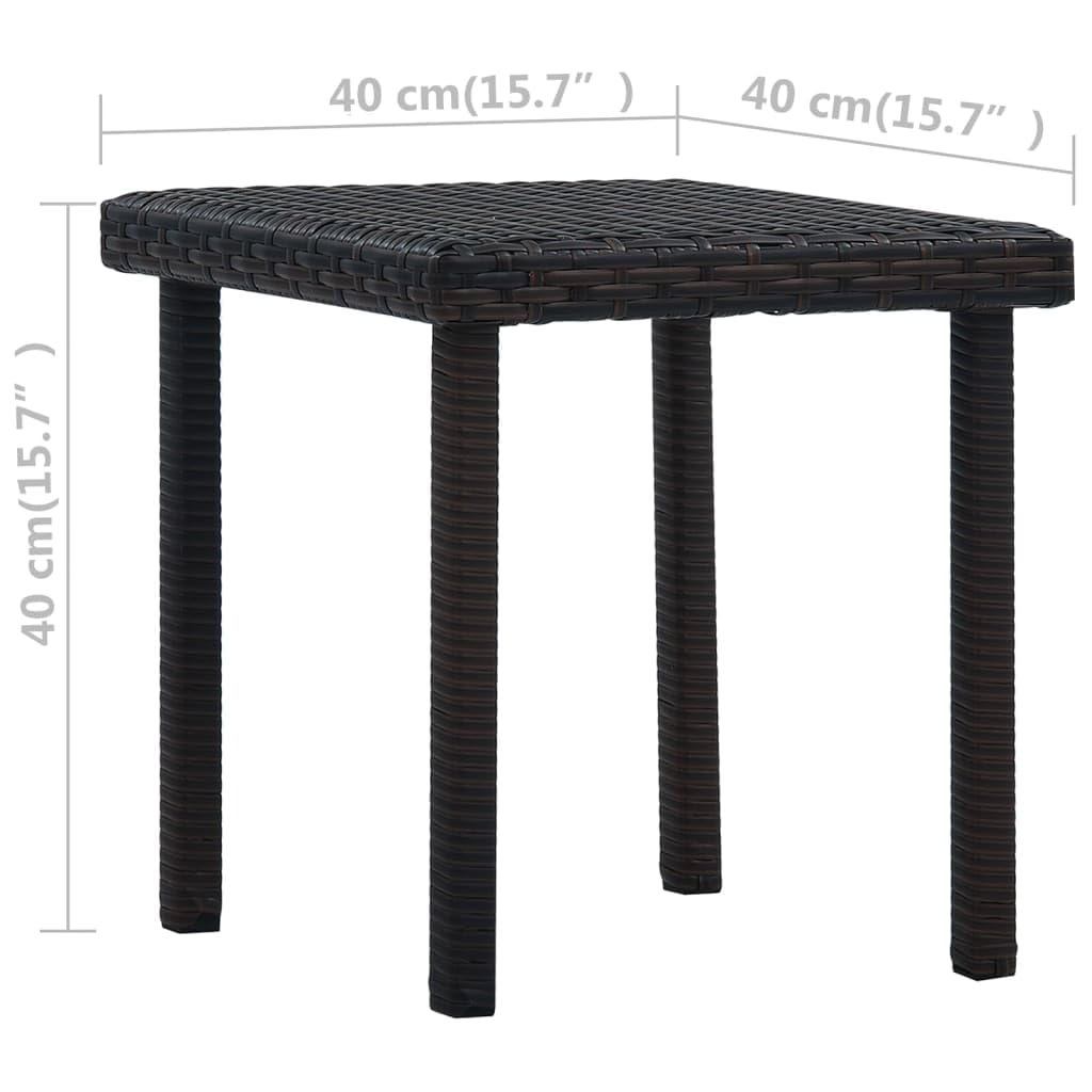vidaXL Tavolino da Tè da Giardino Elegante Robusto Leggero Stabile Arredi per Esterno Telaio in Acciaio Verniciato Marrone in Polyrattan