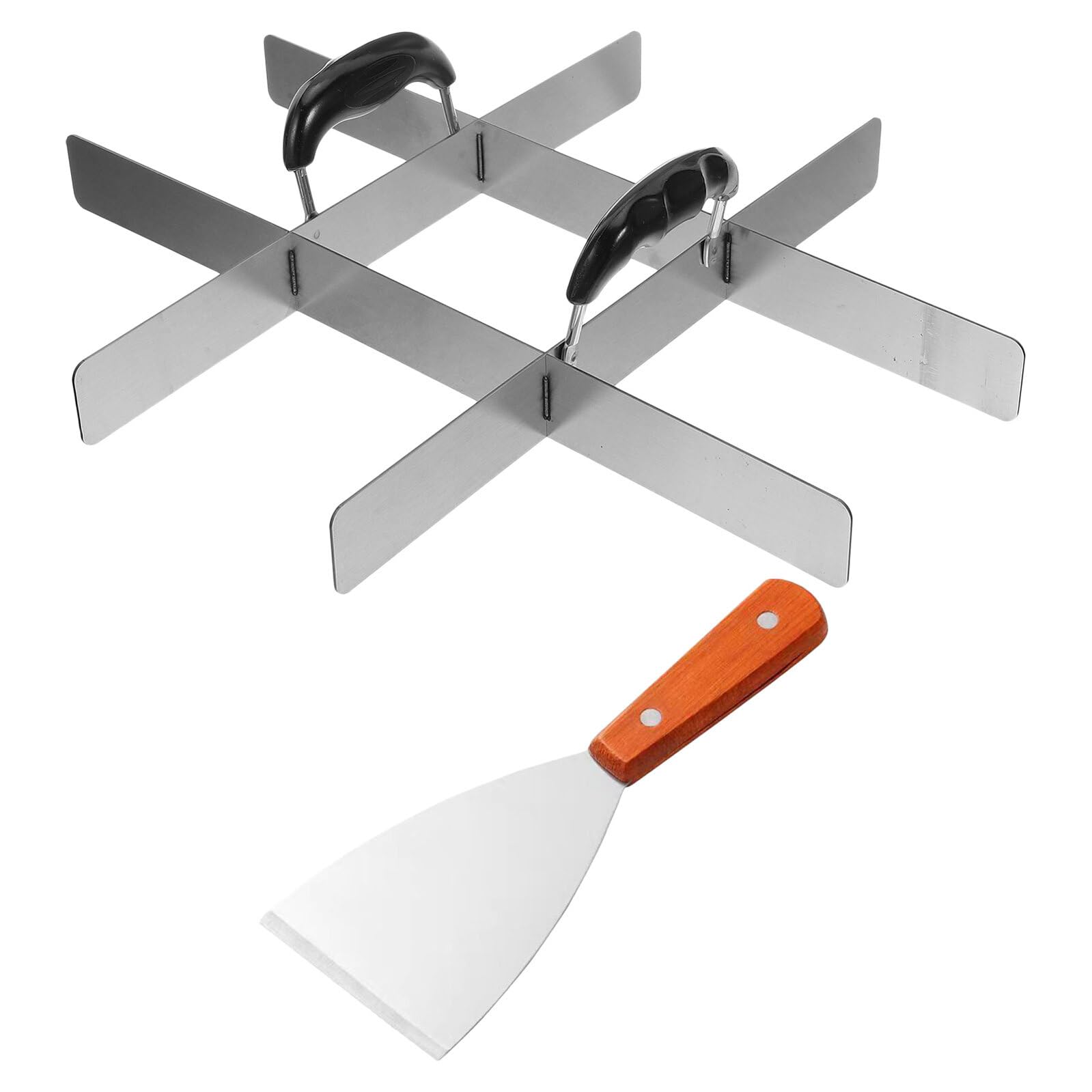 VICASKY Coupe-Gâteau en Acier Inoxydable 2 Pièces avec Marqueur 9 Parts et Spatule Bêche Inclinée Outil de Portionnement Précis pour Tiramisu Gâteau Tarte et Pâtisserie Accessoire la