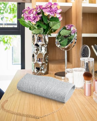 Image of TINDTOP Clutch Purses for Women, Formal Evening Bags Suede Shoulder Envelope Party Handbags Wedding Cocktail Prom Clutches