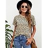 BMJL-Womens-Casual-Cute-Shirts-Leopard-Print-Tops-Basic-Summer-Short-Sleeve-Fashion-Soft-Blouse-Loose-Fit-Tshirt BMJL Women's Casual Cute Shirts Leopard Print Tops Basic Summer Short Sleeve Fashion Soft Blouse Loose Fit Tshirt(MediumLeopard)