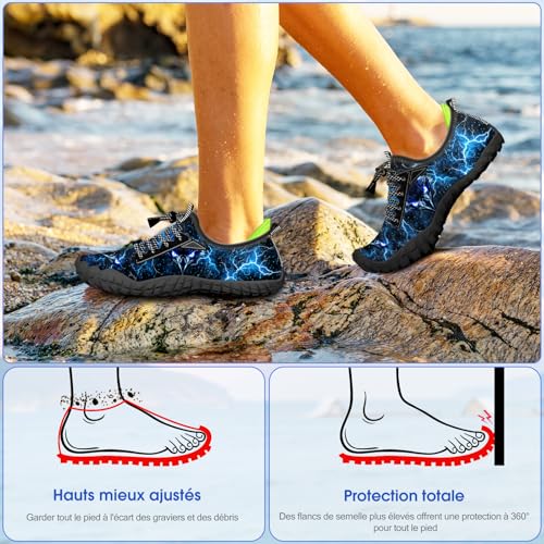 Image of Built-in Heel Grips Water Shoes for Kids Girls Boys Hiking Wide Barefoot Swim Beach Pool Big Kid