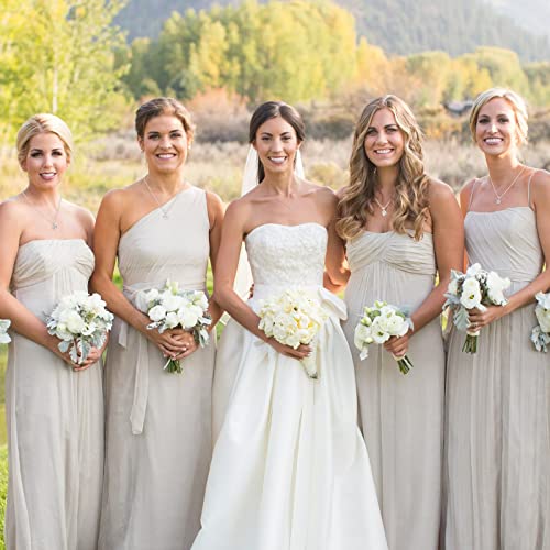 HUASAI 2/4/6Pcs Bridesmaids Necklace for Weeding Love Knot Necklace Bridesmaid Proposal Gifts With Card2