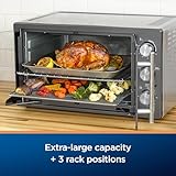 Oster Extra-Large French Door Toaster Oven, 6-in-1 Countertop Air Fryer Oven, Stainless Steel
