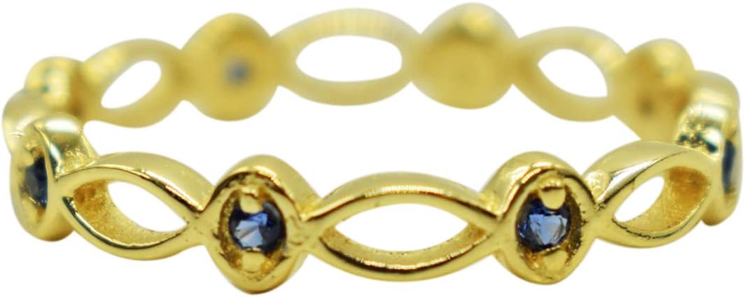 Genuine Blue Sapphire Handmade Piece Partywear 925 Sterling Silver with Gold Plated Ring