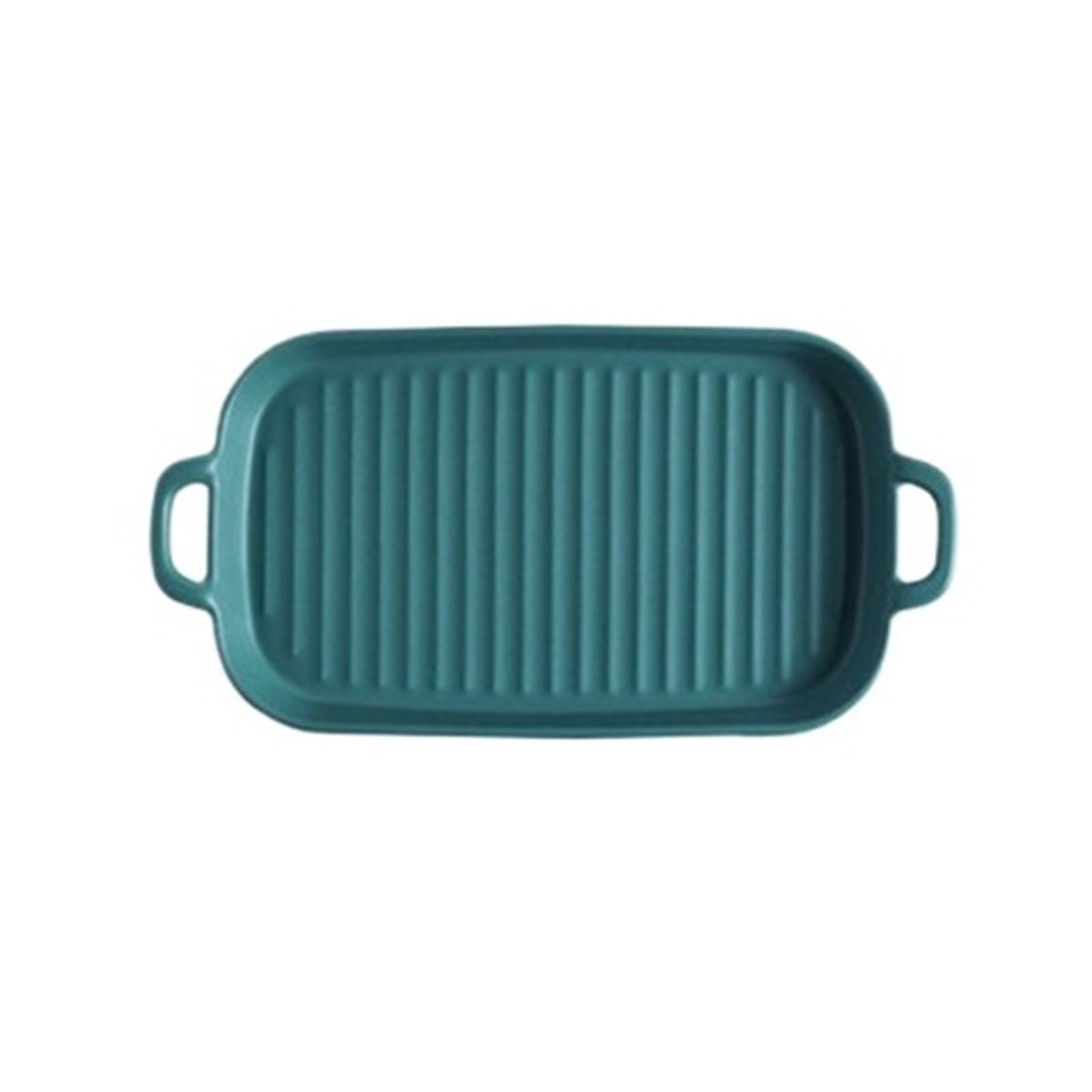 Versátil Fuente for hornear de cerámica con dos asas y base roscada(Green)